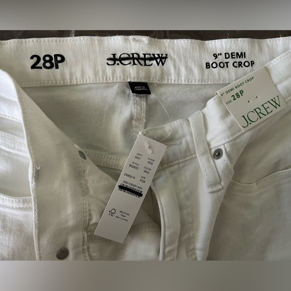J. Crew Petite 9" demi boot crop jeans BQ303 white wash - Picture 7 of 8